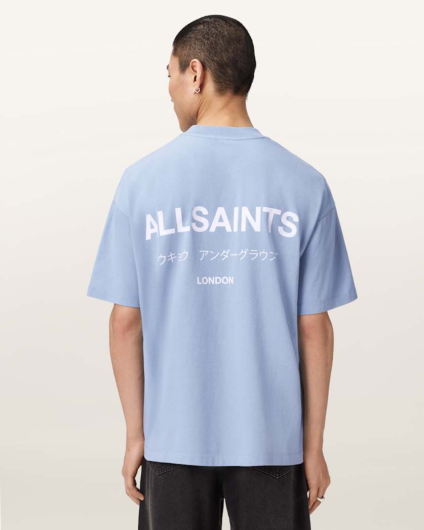 Underground Oversized Crew Neck T-Shirt VILLA BLUE | ALLSAINTS